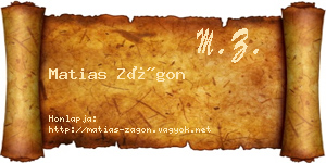 Matias Zágon névjegykártya